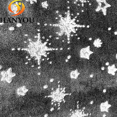 Christmas Black Bandle Bronzing Star un côté imprimé en velours moelleux tissu en velours 