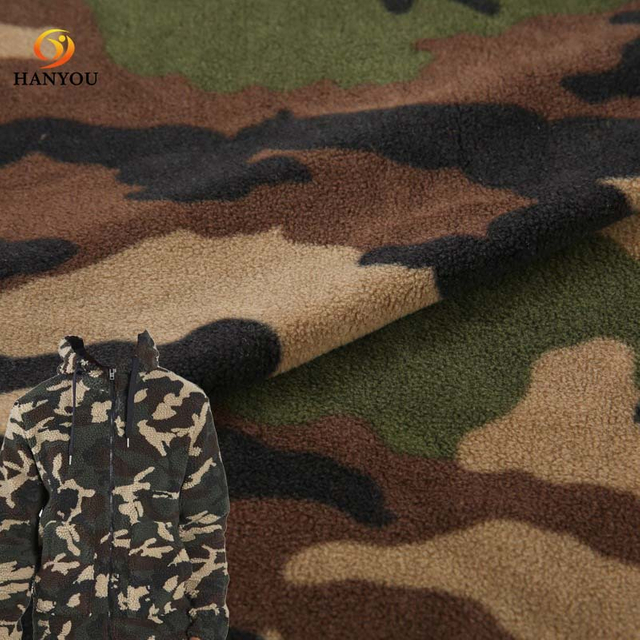 Hanyo Polyester Doble Lados Camuflaje de camuflaje de camuflaje impreso personalizado Fabricación para prenda