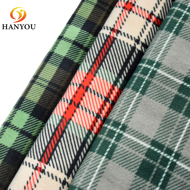 Hanyo 100% polyester Grid Super Soft Velvet Fabet pour coussins et oreillers 