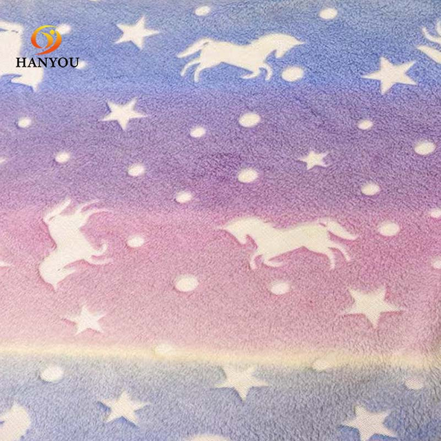 Tela de vellón de coral luminoso de unicornio de color rosa rosa